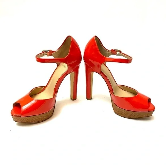 SAKS FIFTH AVE | Orange patent leather platforms - Picture 5 of 8